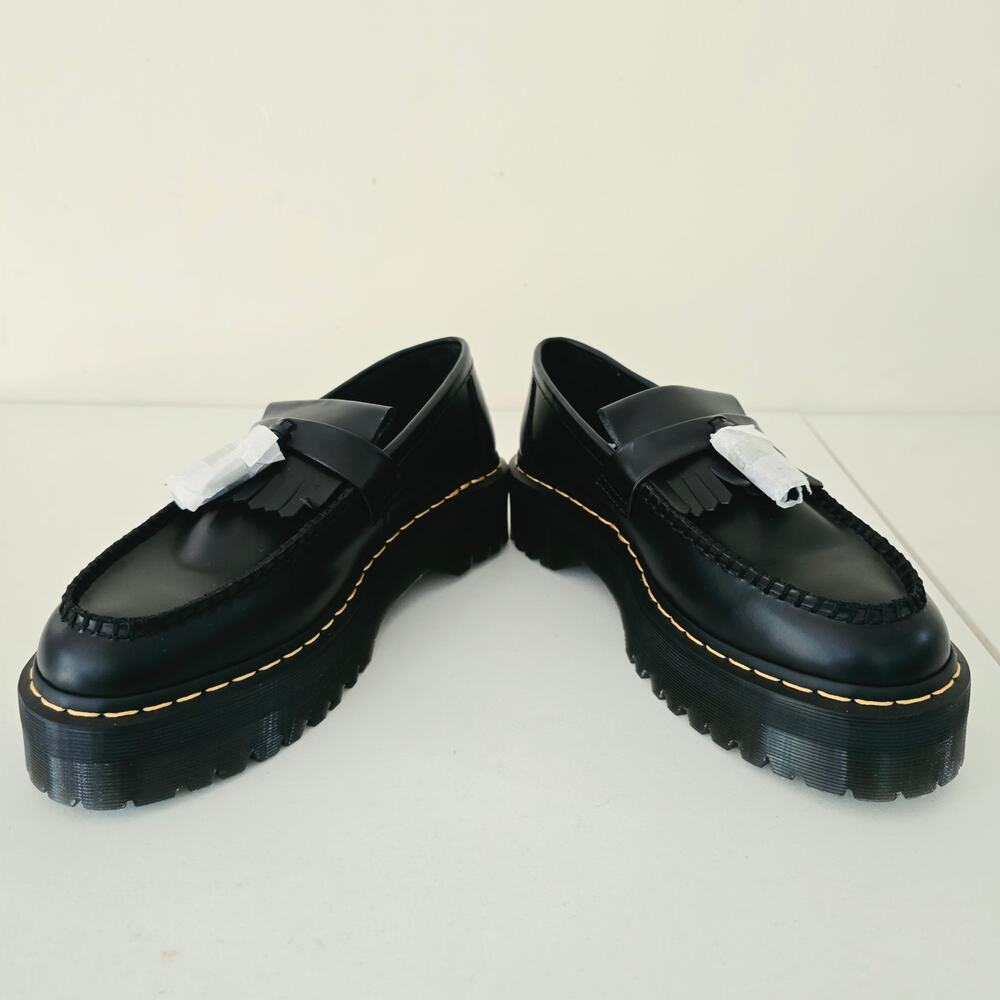 Dr. Martens Adrian Quad Leather Platform Loafers Black Shoes NEW Size 10 9 - Picture 7 of 12